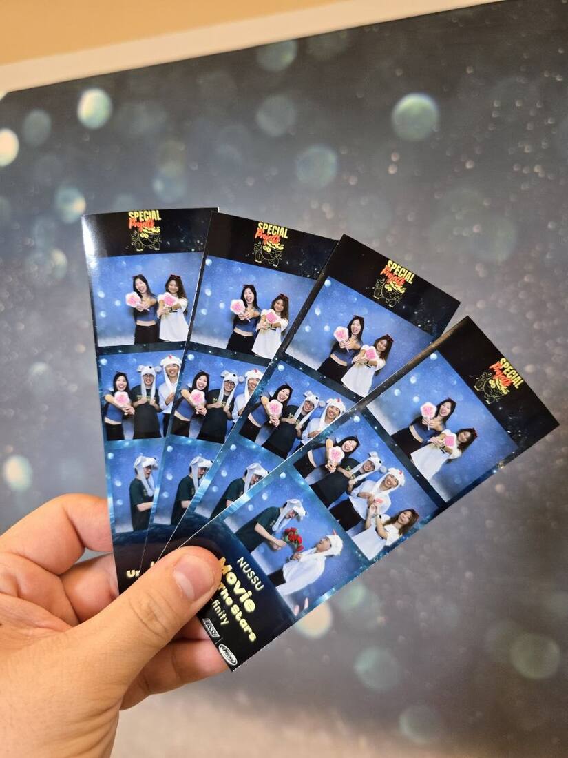 Professional instant photo strip from a Singapore photobooth