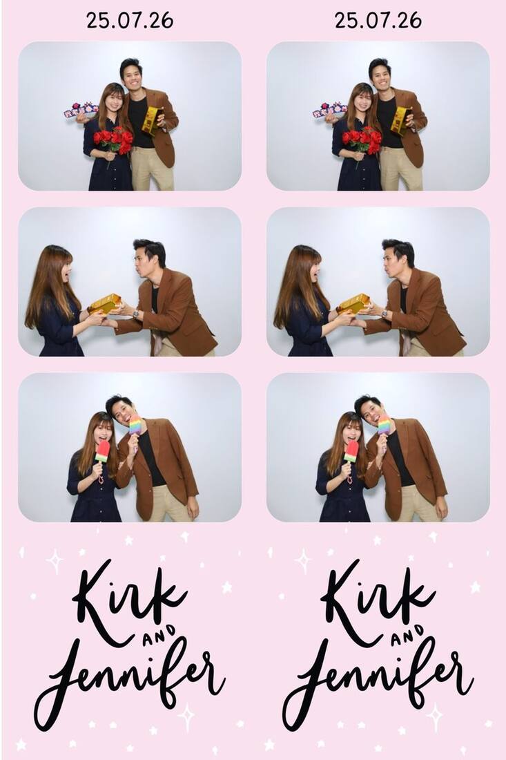 Personalised wedding film strip keepsake of a couple